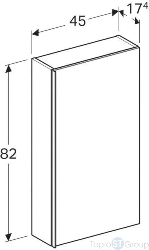 Шкаф навесной Geberit Acanto 45x82 500.639.JK.2 лавовый матовый - купить с доставкой по России фото 2