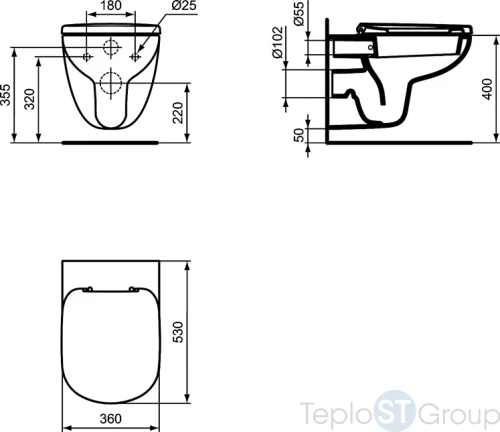 Подвесной унитаз Ideal Standard Tempo безободковый T331101 - купить оптом у дилера TeploSTGroup по всей России ✅ ☎ 8 (800) 600-96-13 фото 2