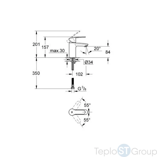 Смеситель для раковины Grohe Eurostyle Cosmopolitan 3246820E - купить с доставкой по России фото 3