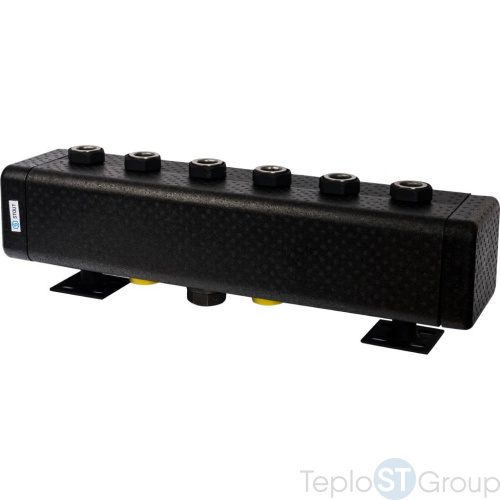 Stout SDG-0016 Стальной распределительный коллектор 3 отопительных контура. В теплоизоляции DN 32 - купить оптом с доставкой по России