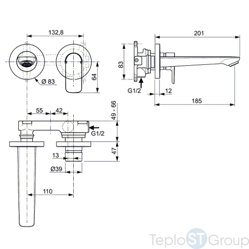 Смеситель для раковины Ideal Standard Connect Air A7029AA (внешняя часть) - купить с доставкой по России фото 3