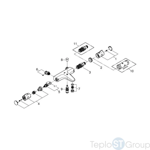 Смеситель для ванны Grohe Grohtherm 800 34576000 - купить с доставкой по России фото 4