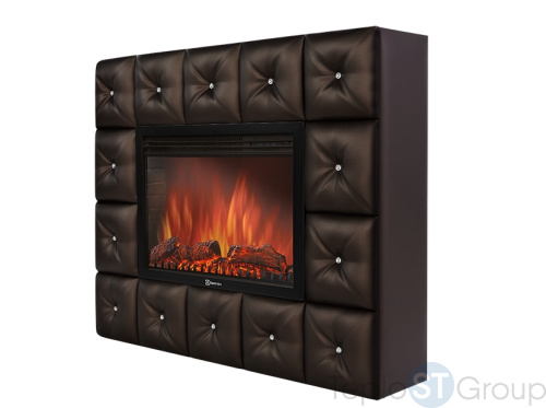 Каминокомплект: Очаг Electrolux EFP/P-3020LS с порталом Firelight Crystal 30 тёмная экокожа - купить оптом с доставкой по России фото 2