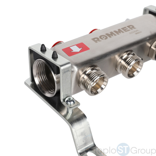 Rommer RMS-3201-000002 Rommer Коллектор из нержавеющей стали без расходомеров, с клапаном вып. воздуха и сливом 2 вых. - купить оптом с доставкой по России фото 6
