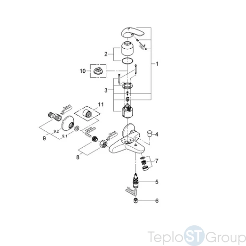 Смеситель для ванны Grohe Euroeco 32743000 - купить оптом у дилера TeploSTGroup по всей России ✅ ☎ 8 (800) 600-96-13 фото 2