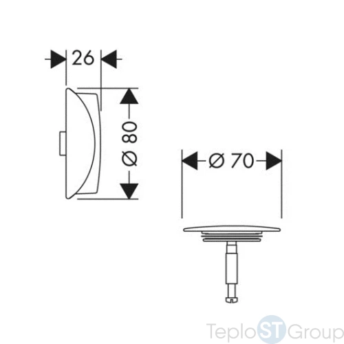 Внешняя часть слива-перелива Hansgrohe Flexaplus 58185670 - купить оптом у дилера TeploSTGroup по всей России ✅ ☎ 8 (800) 600-96-13 фото 2