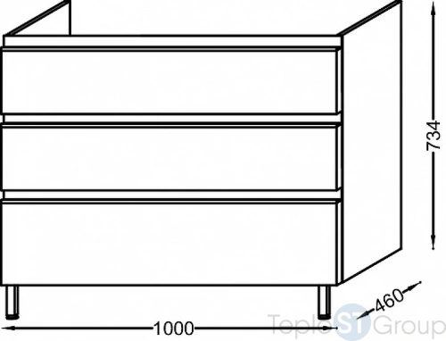 Тумба с раковиной Jacob Delafon Vox XAC112K-Z-00+2045-RA-G1C, белая - купить с доставкой по России фото 3