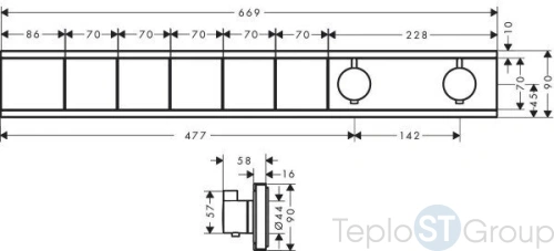 Термостат для ванны Hansgrohe RainSelect на 5 потребителя 15384700 - купить с доставкой по России фото 3