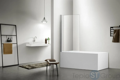 Шторка на ванну Aquatek AQ DEL SBA 08015CH поворотная, с держателем 800x1500, хром - купить оптом с доставкой по России