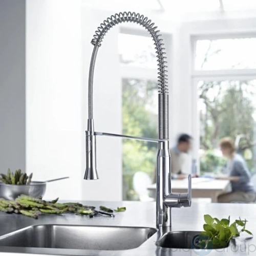 Смеситель для кухонной мойки с высоким изливом Grohe K7 32950000 хром - купить с доставкой по России фото 2