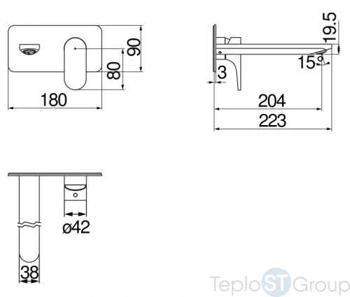 Смеситель для раковины Nobili Yoyo YO126198/1CR (внешняя часть), хром - купить с доставкой по России фото 2