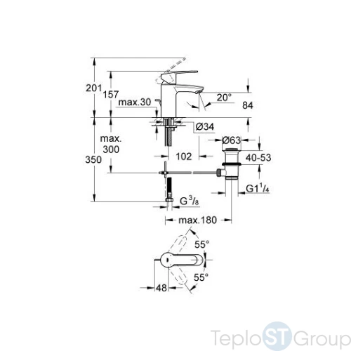 Смеситель для раковины Grohe Eurostyle 33552002 - купить оптом у дилера TeploSTGroup по всей России ✅ ☎ 8 (800) 600-96-13 фото 3