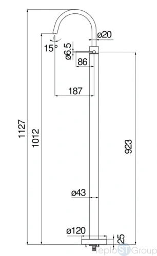 Напольный смеситель для раковины Nobili Velis VE125189/3CR - купить оптом у дилера TeploSTGroup по всей России ✅ ☎ 8 (800) 600-96-13 фото 2