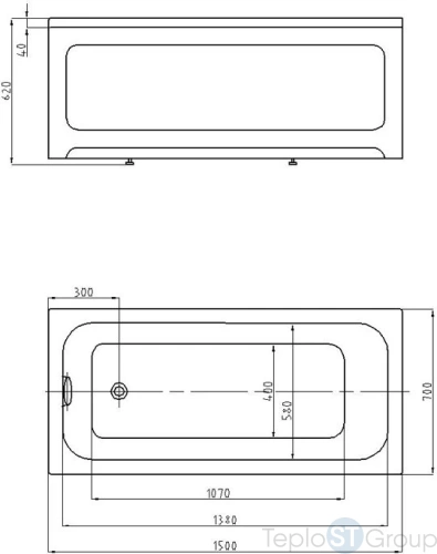 Акриловая ванна Aquatek Мия 150x70 MIY150-0000001 (без гидромассажа) - купить с доставкой по России фото 3