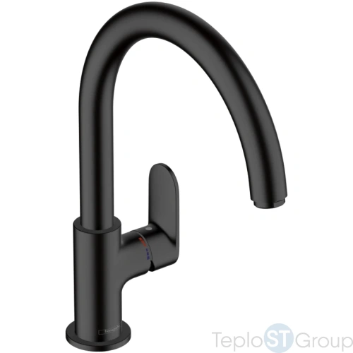 Кухонный смеситель 260 однорычажный с поворотным изливом Hansgrohe Vernis Blend M35 71870670 черный - купить с доставкой по России