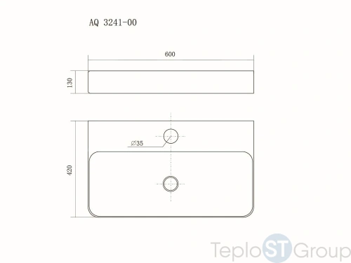 Раковина накладная Aquatek AQ3241-00 60х42 см белая - купить оптом у дилера TeploSTGroup по всей России ✅ ☎ 8 (800) 600-96-13 фото 2