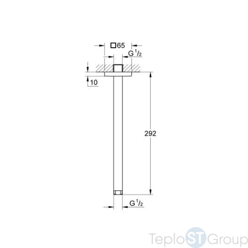 Душевой кронштейн потолочный 292мм GROHE Rainshower neutral 27484000 хром с квадратной розеткой - купить с доставкой по России фото 3