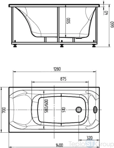 Акриловая ванна Aquatek Альфа 140 ALF140-0000024 без гидромассажа, с фронтальным экраном (слив справа) - купить с доставкой по России фото 3