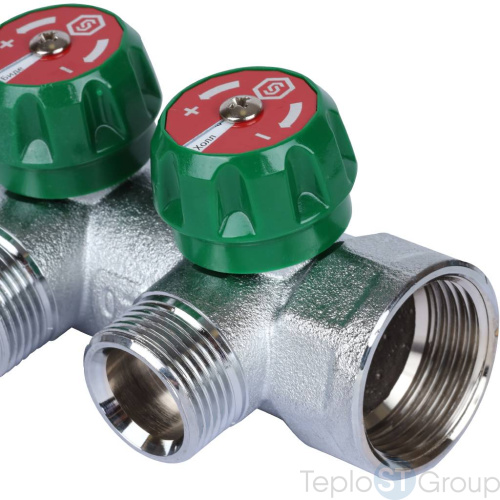Stout SMB-6850-013402 коллектор регулирующий 1 , 2 отвода 3/4 ЕК - купить оптом с доставкой по России фото 6