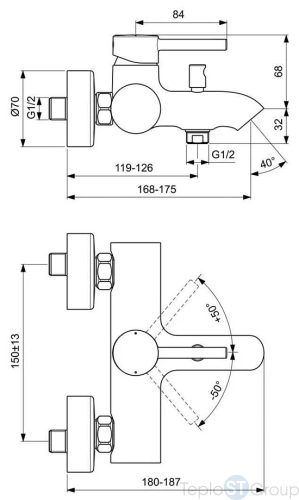 Смеситель для ванны и душа Ideal Standard Kolva BC675U4 - купить с доставкой по России фото 2