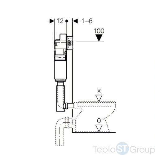 Скрытый бачок GEBERIT UP100 Delta 12 109.100.00.1 - купить с доставкой по России фото 3