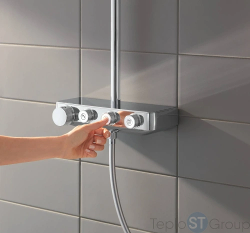 Душевая система с термостатом Grohe Euphoria SmartControl 310 Duo Cube 26508000 хром - купить с доставкой по России фото 9