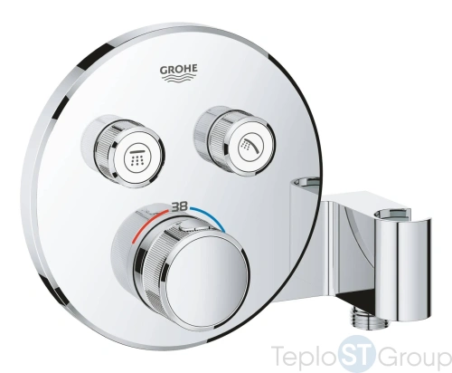 Термостатический смеситель для душа GROHE Grohtherm SmartControl 29120000 на 2 выхода, внешняя часть, хром - купить с доставкой по России