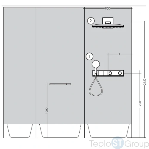 Термостат Hansgrohe RainSelect 15355600 для 2 потребителей, черный хром - купить с доставкой по России фото 4