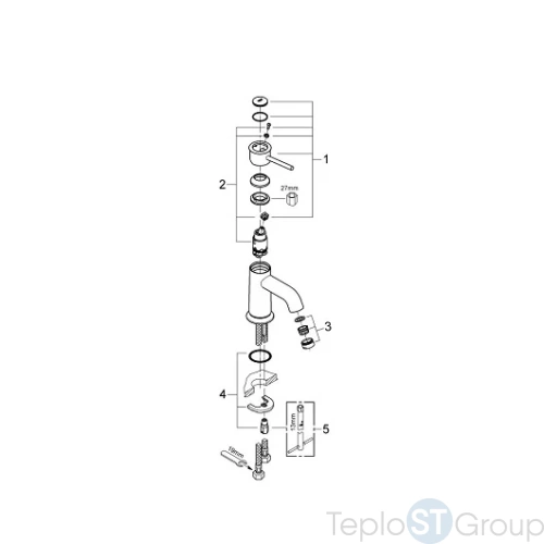 Смеситель для раковины Grohe BauClassic 23162000 - купить оптом у дилера TeploSTGroup по всей России ✅ ☎ 8 (800) 600-96-13 фото 3