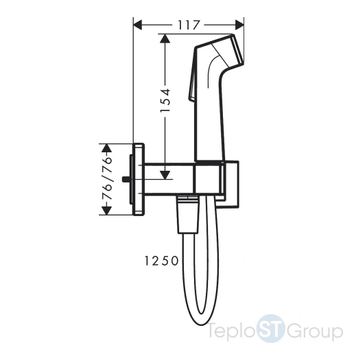 Комплект смесителя с гигиеническим душем Hansgrohe Bidette E 1jet 29233000 с держателем и шлангом - купить с доставкой по России фото 2