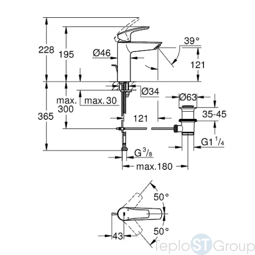 Смеситель для раковины Grohe Eurosmart 23322003 - купить с доставкой по России фото 3