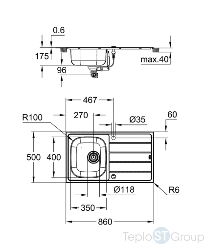 Мойка со смесителем для кухни GROHE K200 45-S 86/50 1.0 31562SD1 сталь - купить с доставкой по России фото 3