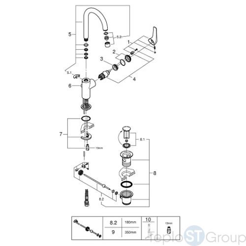 Смеситель для раковины с донным клапаном Grohe BauFlow 23753000 - купить с доставкой по России фото 4