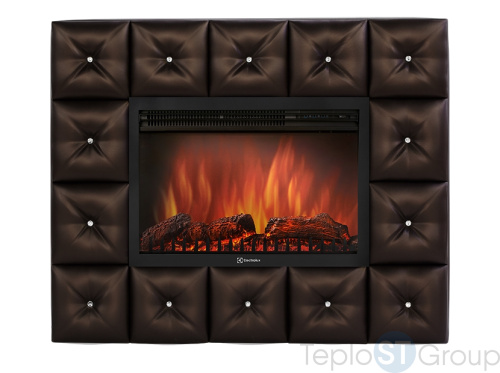 Каминокомплект: Очаг Electrolux EFP/P-3020LS с порталом Firelight Crystal 30 тёмная экокожа - купить оптом с доставкой по России
