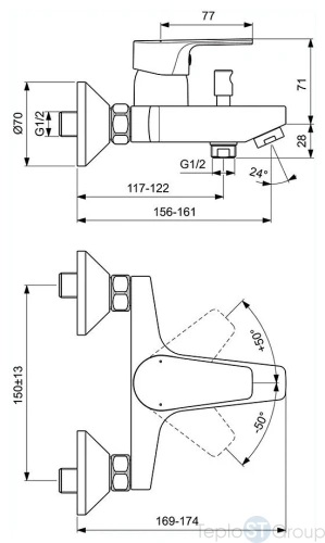 Набор смесителей + душевой гарнитур Ideal Standard Esla BC264AA - купить оптом у дилера TeploSTGroup по всей России ✅ ☎ 8 (800) 600-96-13 фото 5