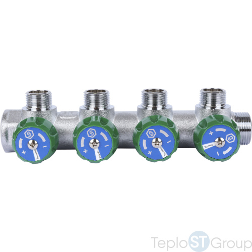Stout SMB-6849-341204 коллектор регулирующий 3/4 , 4 отвода 1/2 плоское уплотнение - купить с доставкой по России фото 3