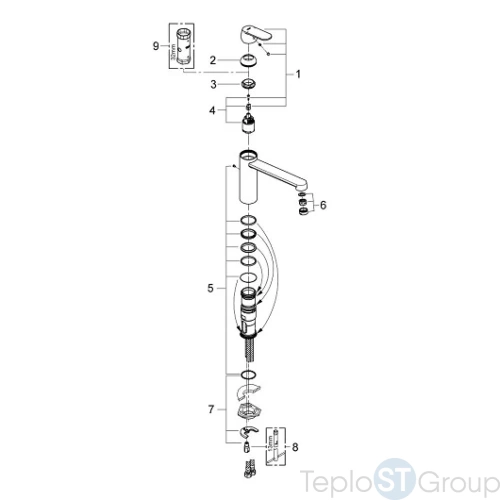 Смеситель для кухни Grohe Eurosmart Cosmopolitan 30193000 - купить оптом у дилера TeploSTGroup по всей России ✅ ☎ 8 (800) 600-96-13 фото 4