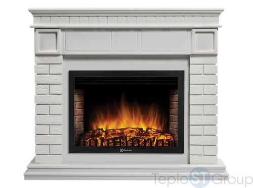 Портал Firelight Bricks 30 камень белый, белая эмаль - купить оптом с доставкой по России