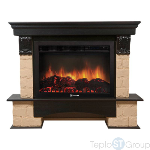 Портал Firelight Forte 30S камень бежевый, шпон темный дуб - купить оптом с доставкой по России