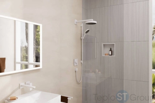 Шланговое подключение Hansgrohe Fixfit Square 26455700 с клапаном обратного потока, белый - купить с доставкой по России фото 2