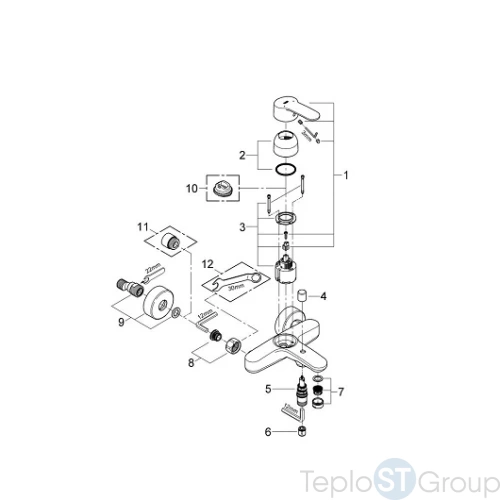 Смеситель для ванны Grohe Eurostyle Cosmopolitan 33591002 - купить оптом у дилера TeploSTGroup по всей России ✅ ☎ 8 (800) 600-96-13 фото 4