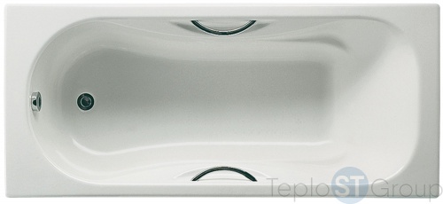 Чугунная ванна Roca Malibu 170x70 2333G0000 с отверстиями для ручек -  с антискользящим покрытием