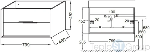 Тумба для раковины Jacob Delafon Vivienne EB1584-N18-S40 без ручек - купить с доставкой по России фото 3