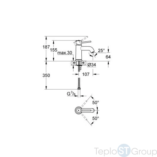 Смеситель для раковины Grohe BauClassic 23162000 - купить оптом у дилера TeploSTGroup по всей России ✅ ☎ 8 (800) 600-96-13 фото 4