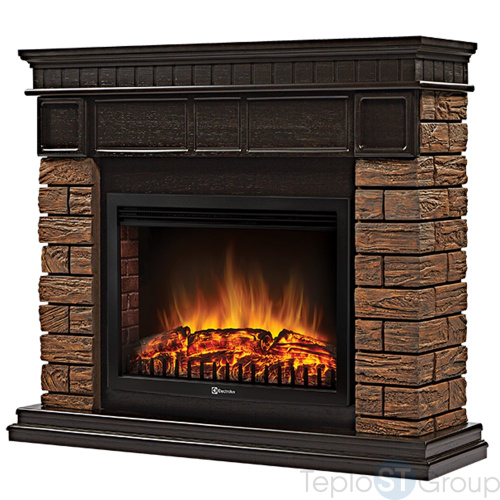 Портал Firelight Bricks Wood 25 камень коричневый, шпон темный дуб - купить оптом с доставкой по России фото 5