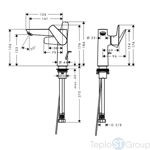 Смеситель для раковины Hansgrohe Talis E 71754670 - купить с доставкой по России фото 3