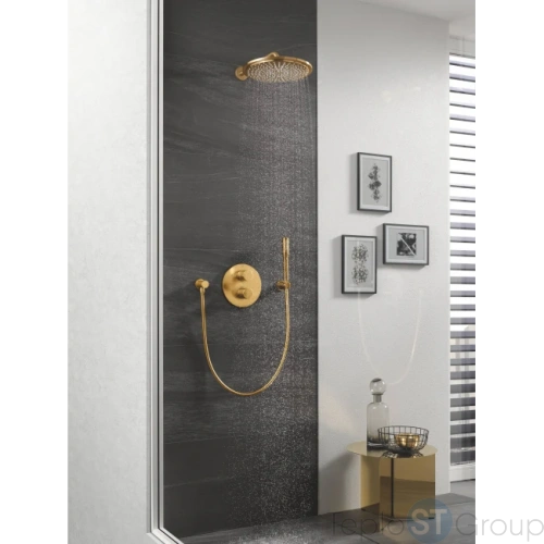 Верхний душ с кронштейном GROHE Rainshower 26066GN0 холодный рассвет, матовый - купить с доставкой по России фото 2