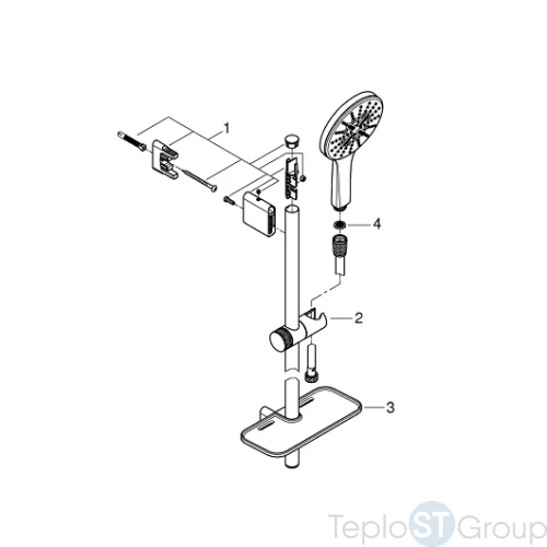 Душевой гарнитур Grohe Rainshower SmartActive 26579LS0 белая луна - купить оптом у дилера TeploSTGroup по всей России ✅ ☎ 8 (800) 600-96-13 фото 4