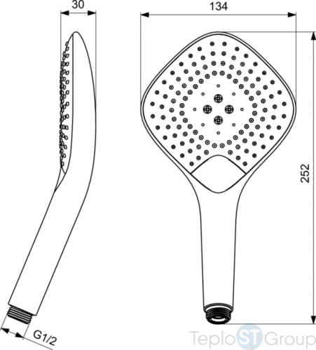 Ручной душ Ideal Standard Idealrain Evo Jet Diamond XL3 B1760AA - купить с доставкой по России фото 3