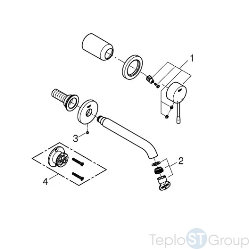 Внешняя часть смесителя для раковины Grohe Essence 19408001 - купить оптом у дилера TeploSTGroup по всей России ✅ ☎ 8 (800) 600-96-13 фото 3